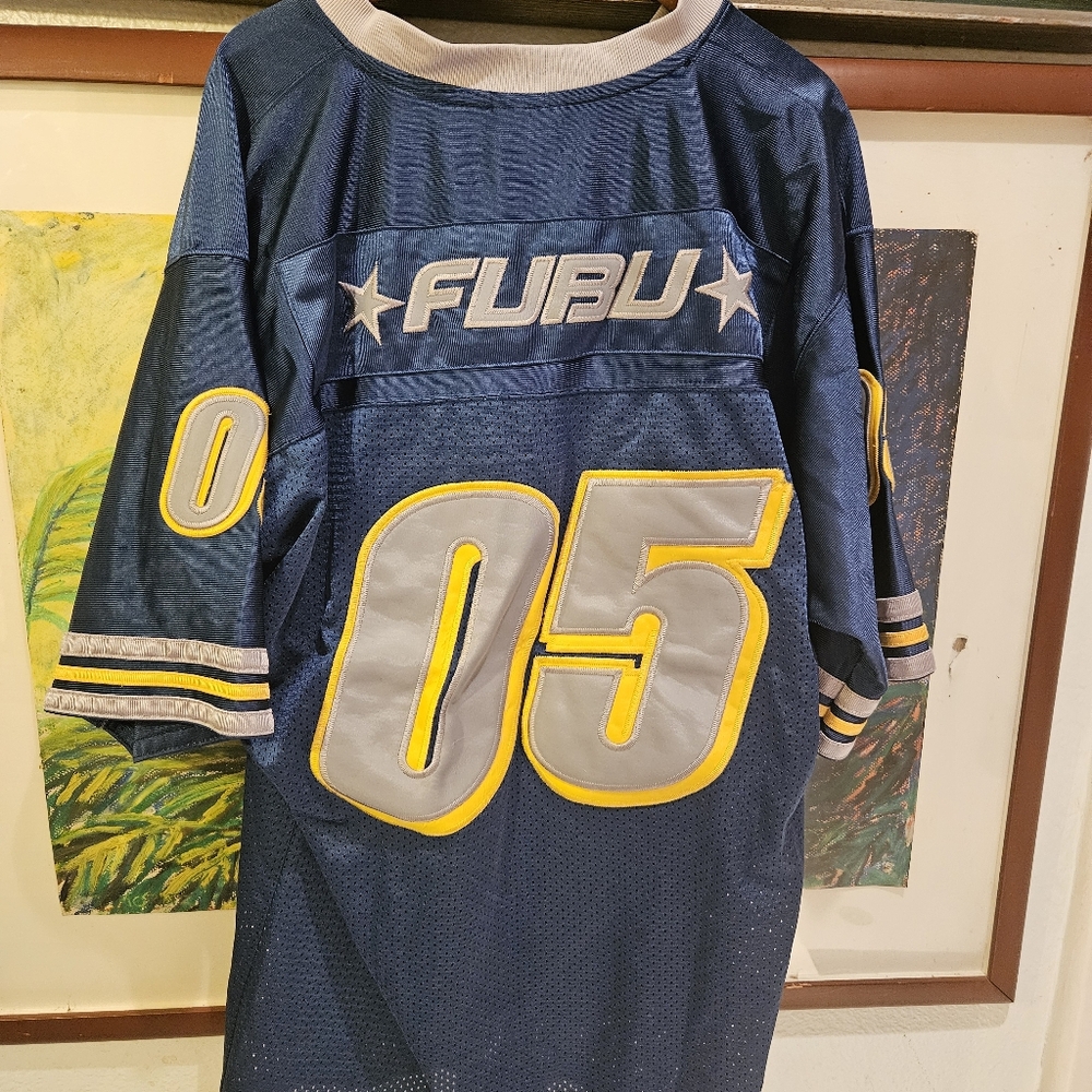 FUBU Navy and Yellow Jersey